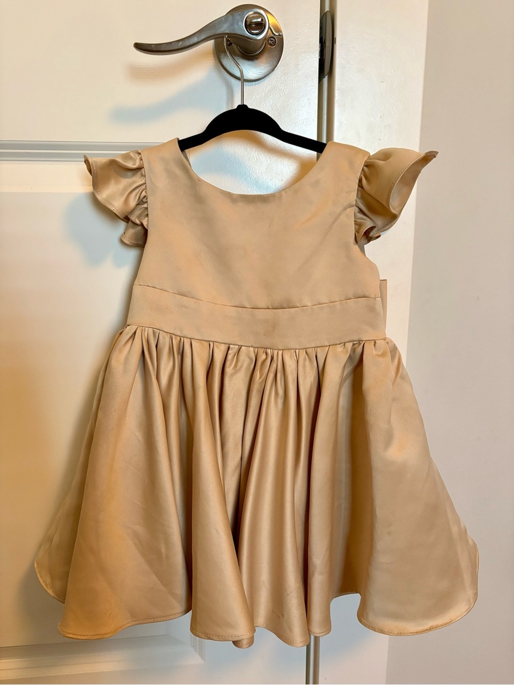 Azazie champagne flower girl dress